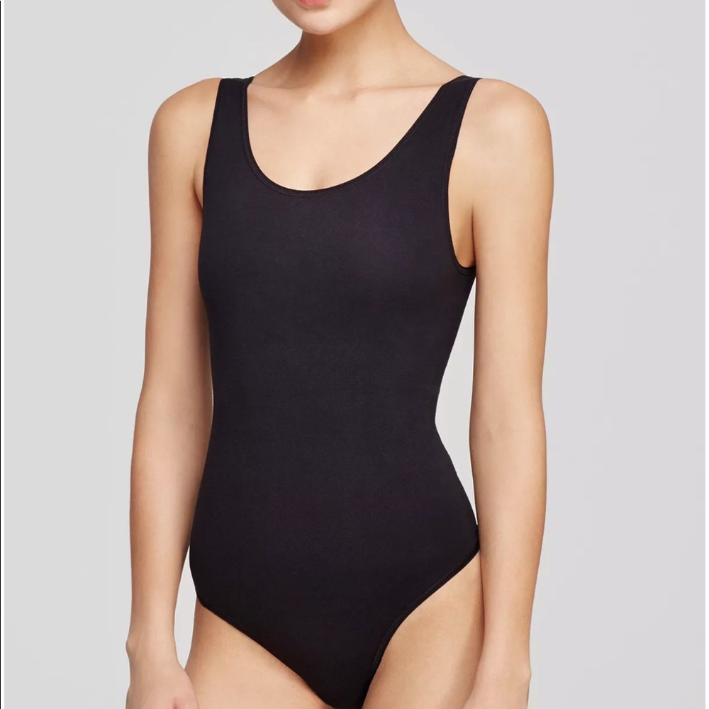 Yummie Scoop Neck Velvet Thong Bodysuit